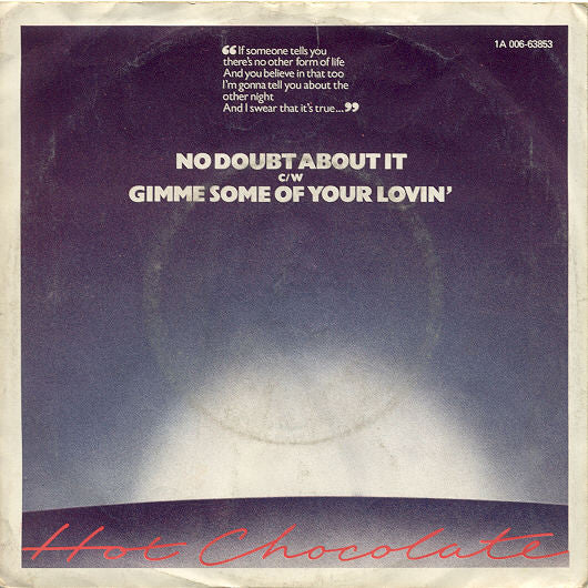 Hot Chocolate : No Doubt About It (7", Single)