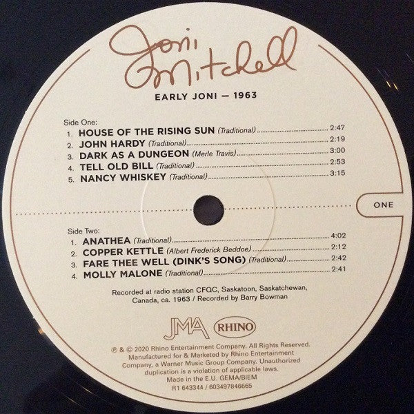 Joni Mitchell : Early Joni - 1963 (LP, Album, 180)