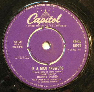 Bobby Darin : If A Man Answers (7")