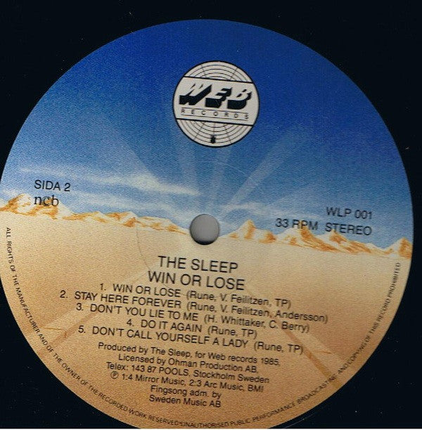 The Sleep : Win Or Lose (LP, Album)