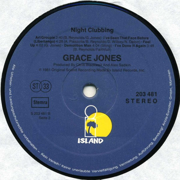 Grace Jones : Nightclubbing (LP, Album)