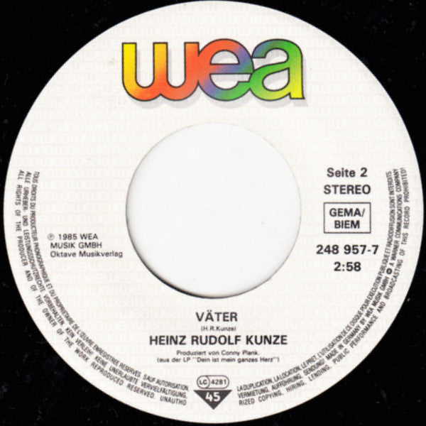 Heinz Rudolf Kunze : Dein Ist Mein Ganzes Herz (7", Single)