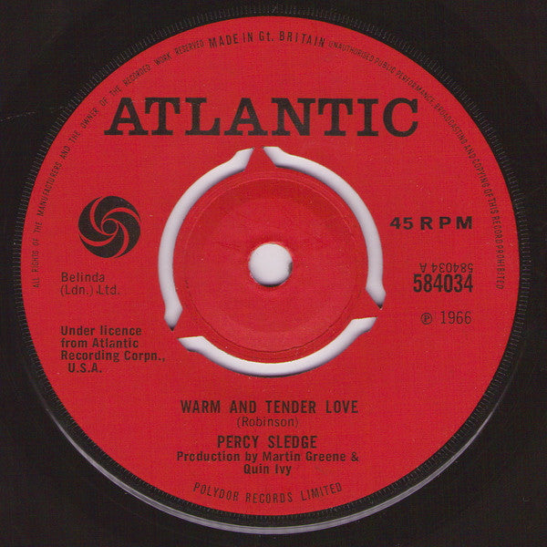 Percy Sledge : Warm And Tender Love (7", Single, 3-P)