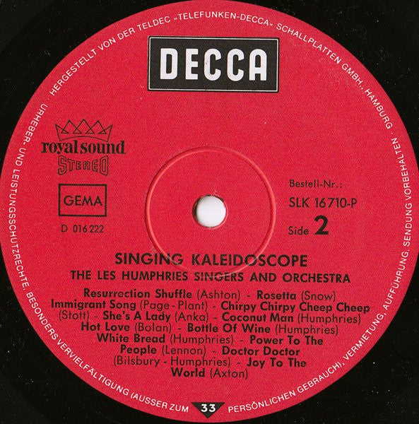 Les Humphries Singers And Orchester Les Humphries : Singing Kaleidoscope (LP)