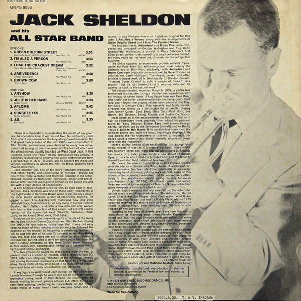 Jack Sheldon And His Exciting All-Star Big-Band : Jack Sheldon And His  All Star Big-Band (LP, Album, RE)