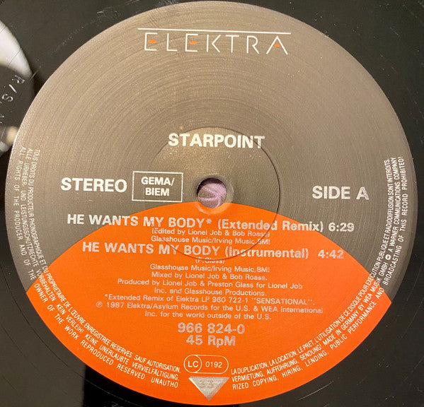 Starpoint : He Wants My Body (12")