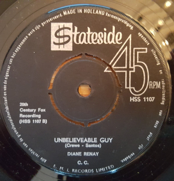 Diane Renay : Navy Blue / Unbelievable Guy (7", Single)