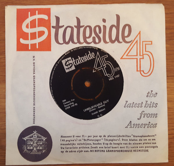 Diane Renay : Navy Blue / Unbelievable Guy (7", Single)