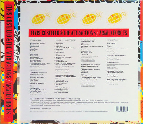 Elvis Costello & The Attractions : Armed Forces (LP, Album, RE, Oli + LP, Blu + LP, Pin + 10", Comp)