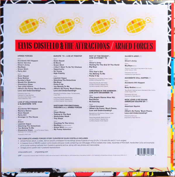 Elvis Costello & The Attractions : Armed Forces (LP, Album, RE, Oli + LP, Blu + LP, Pin + 10", Comp)