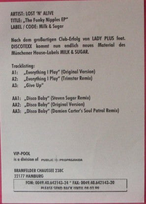 Lost 'N' Alive : The Funky Nipples E.P. (12", Pro)