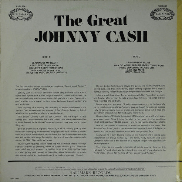Johnny Cash : The Great Johnny Cash (LP, Album, RE)