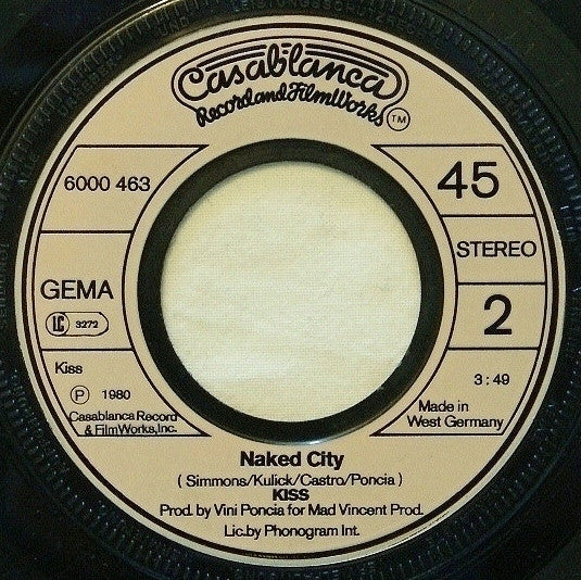 Kiss : Talk To Me (7", Single)