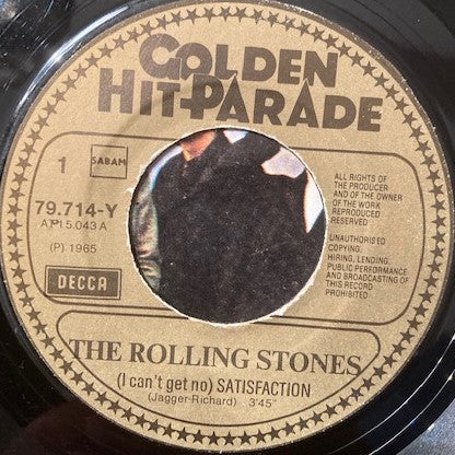 The Rolling Stones : Satisfaction (7", Single)