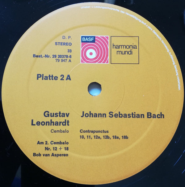 Johann Sebastian Bach , Cembalo: Gustav Leonhardt : Die Kunst Der Fuge (Box + 2xLP)