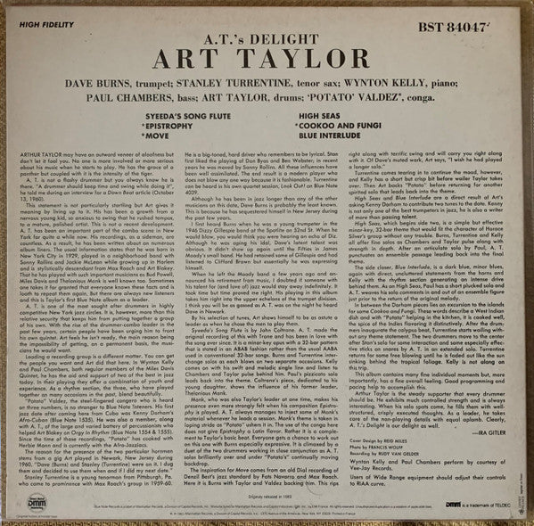 Art Taylor : A.T.s Delight (LP, RE, RM, DMM)