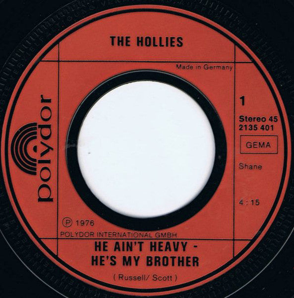 The Hollies : He Ain't Heavy, He's My Brother / Jennifer Eccles (7", Single)