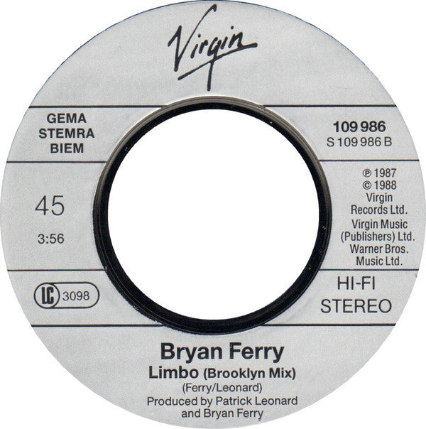 Bryan Ferry : Limbo (7", Single)