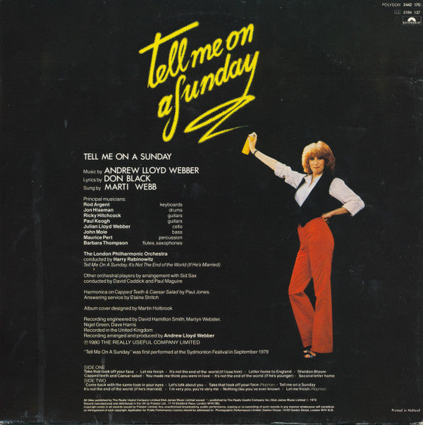 Marti Webb : Tell Me On A Sunday (LP, Album)