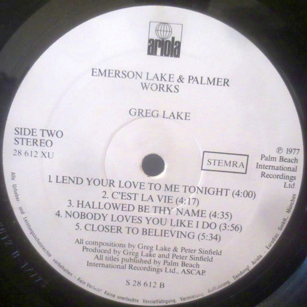 Emerson Lake & Palmer* : Works (Volume 1) (2xLP, Album)