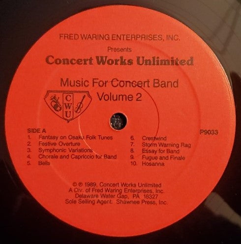 Unknown Artist : Volume 2 Concert Band (LP, Album, Smplr)