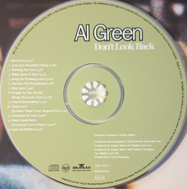 Al Green : Don't Look Back (CD, Album, Promo)