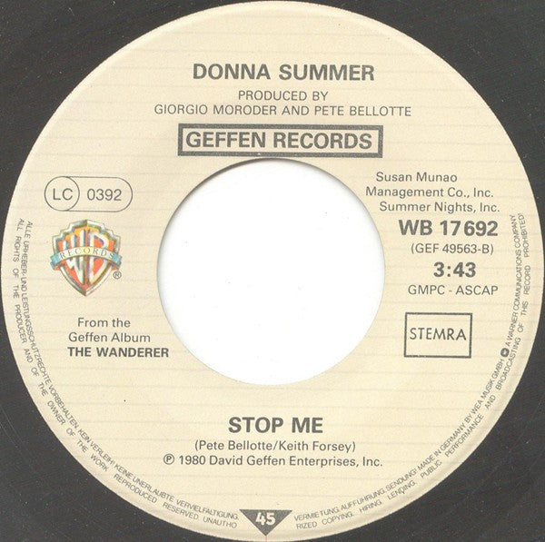 Donna Summer : The Wanderer (7")