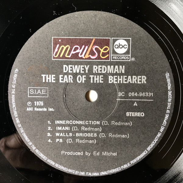 Dewey Redman : The Ear Of The Behearer (LP, Album, Gat)
