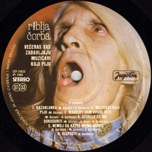Riblja Čorba : Večeras Vas Zabavljaju... Muzičari Koji Piju ! (LP, Album)