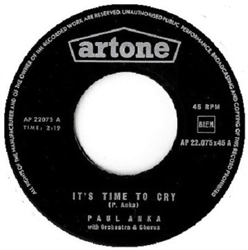 Paul Anka : It's time to cry (7", Mono)