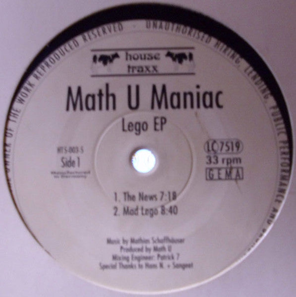 Math U Maniac : Lego EP (12", EP)
