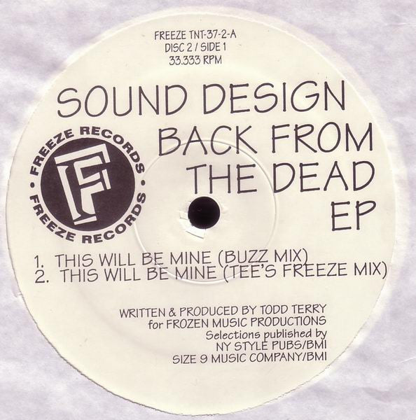 Todd Terry Presents Sound Design : Back From The Dead EP (2x12", EP)