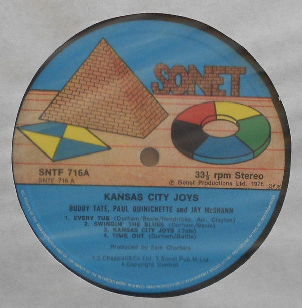 Buddy Tate, Paul Quinichette, Jay McShann : Kansas City Joys (LP, Album)