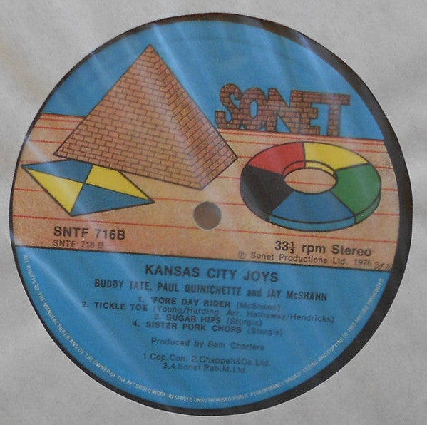 Buddy Tate, Paul Quinichette, Jay McShann : Kansas City Joys (LP, Album)