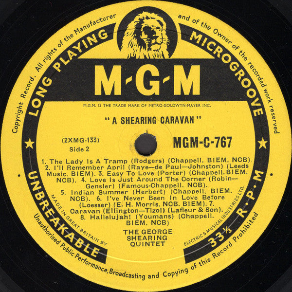 The George Shearing Quintet : A Shearing Caravan (LP, Mono)