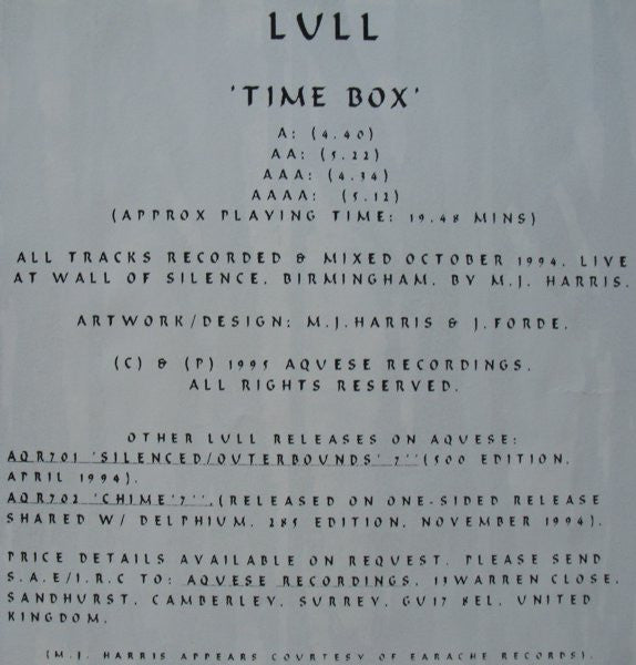 Lull : Time Box (2x7", EP, Ltd)