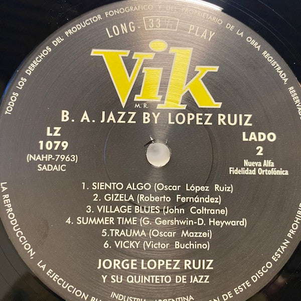 Jorge López Ruiz : B.A. Jazz (LP, Album, RE)