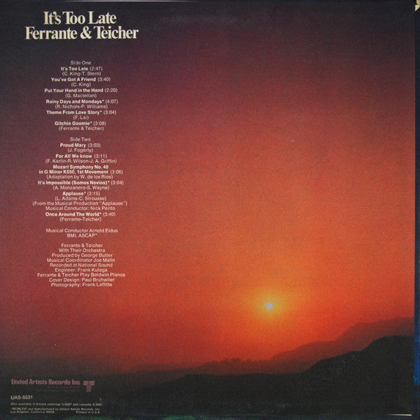 Ferrante & Teicher : It's Too Late (LP, Album)