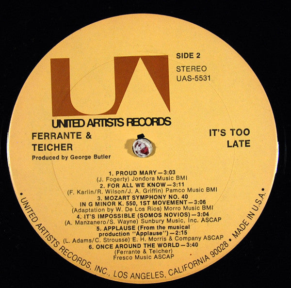 Ferrante & Teicher : It's Too Late (LP, Album)