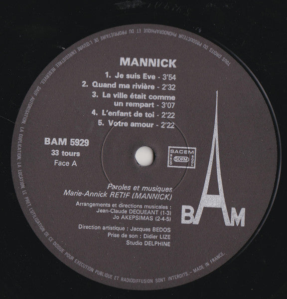 Mannick : Je Suis Ève (Volume 3) (LP, Album, Gat)