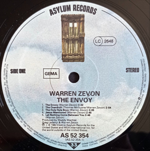 Warren Zevon : The Envoy (LP, Album)