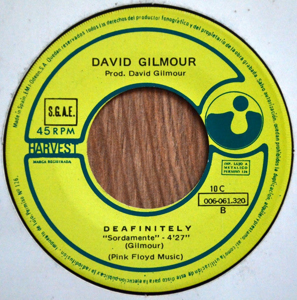 David Gilmour : There's No Way Out Of There = No Hay Forma De Salir De Aqui (7", Single)