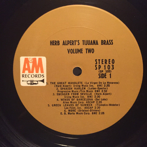 Herb Alpert & The Tijuana Brass : Volume 2 (LP, Album, Pit)