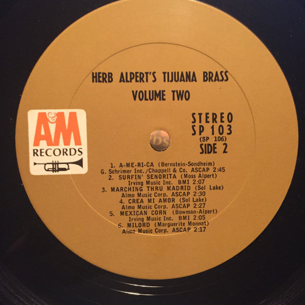 Herb Alpert & The Tijuana Brass : Volume 2 (LP, Album, Pit)