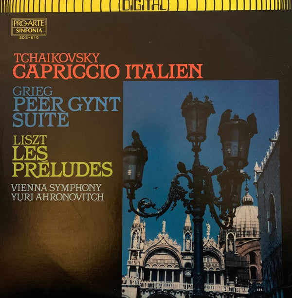 Pyotr Ilyich Tchaikovsky, Edvard Grieg, Franz Liszt, Wiener Symphoniker, Yuri Ahronovitch : Capriccio Italien, Peer Gynt Suite, Les Preludes (LP, Dig)