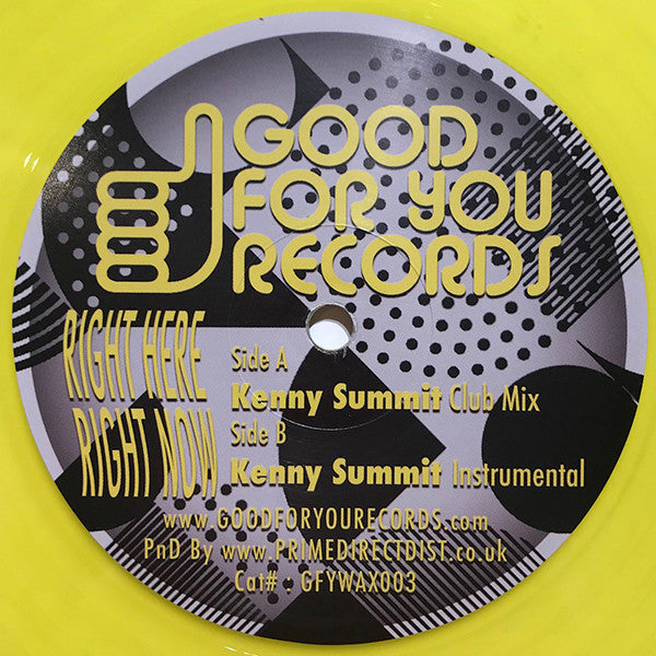 Giorgio Moroder Featuring Kylie Minogue : Right Here, Right Now (12", Single, Ltd, RE, RP, Yel)