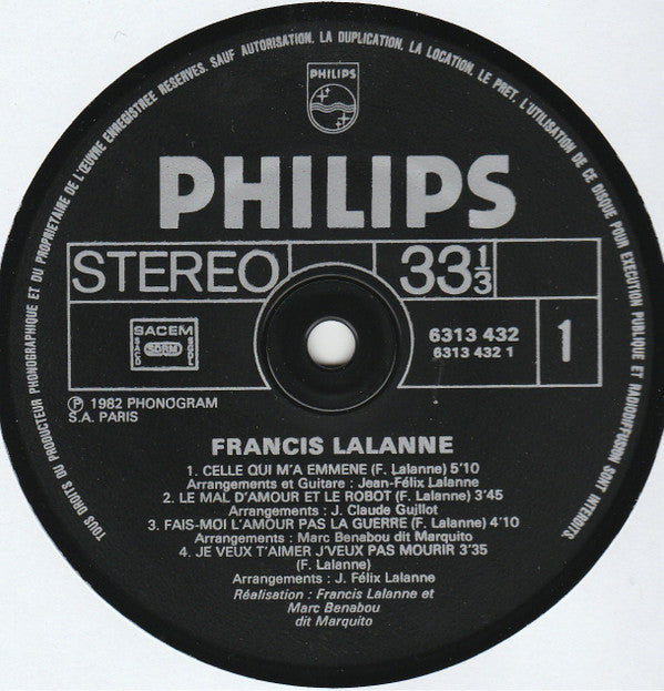 Francis Lalanne : Lalanne (LP, Album)