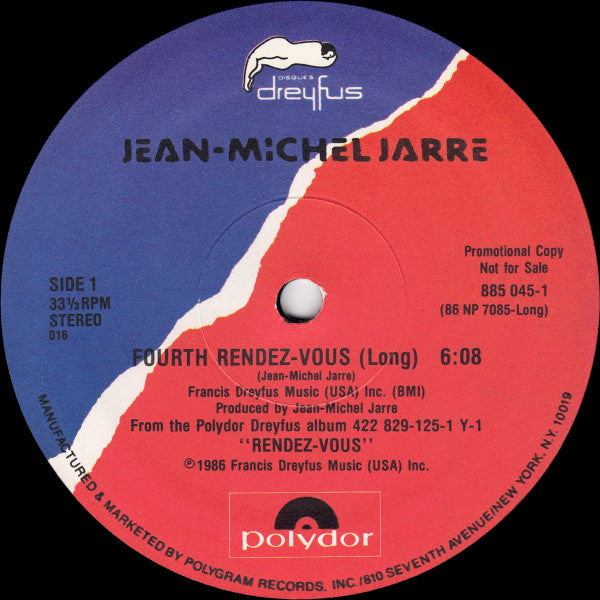 Jean-Michel Jarre : Fourth Rendez-Vous (Long) (12", Single, Promo, 016)