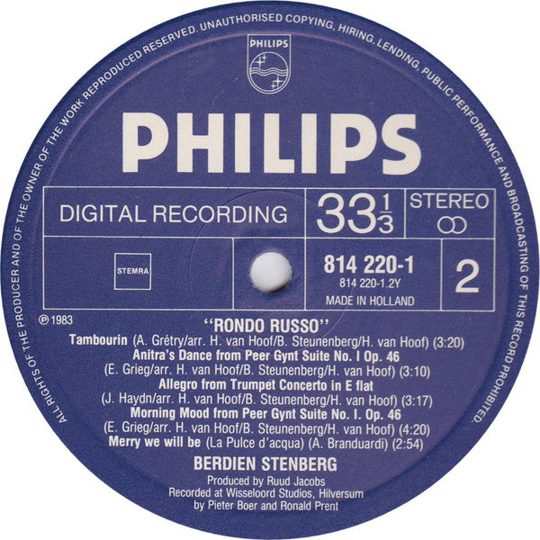 Berdien Stenberg : Rondo Russo (LP, Album)