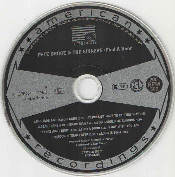 Pete Droge & The Sinners : Find A Door (CD, Album)